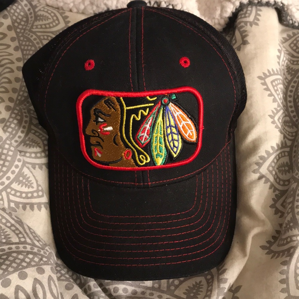 Old time hockey Blackhawks hat